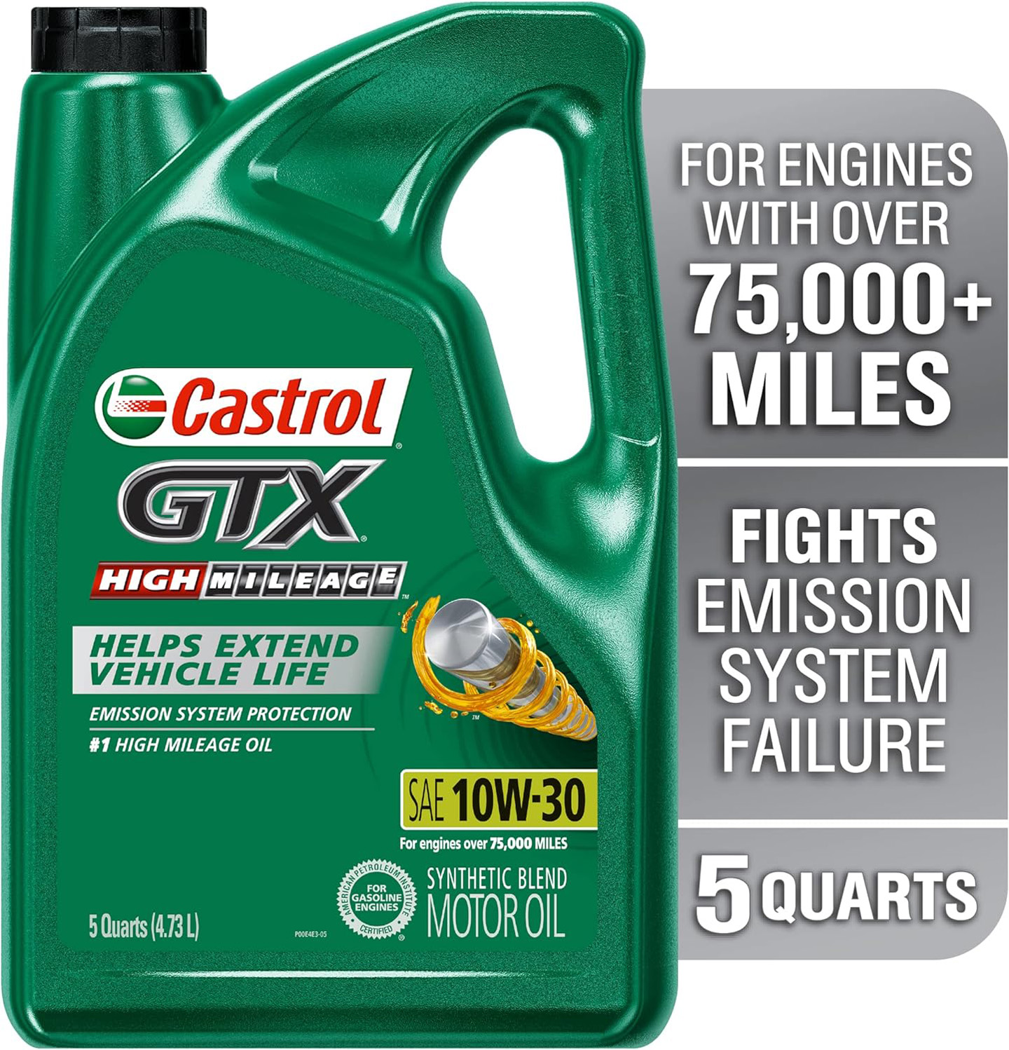 Castrol GTX High Mileage 10W-30 Synthetic Blend Motor Oil