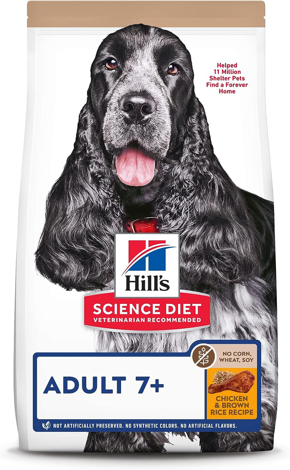 Hill’s Science Diet Adult 7+ No Corn, Wheat or Soy Chicken & Brown Rice Recipe Dry Dog Food