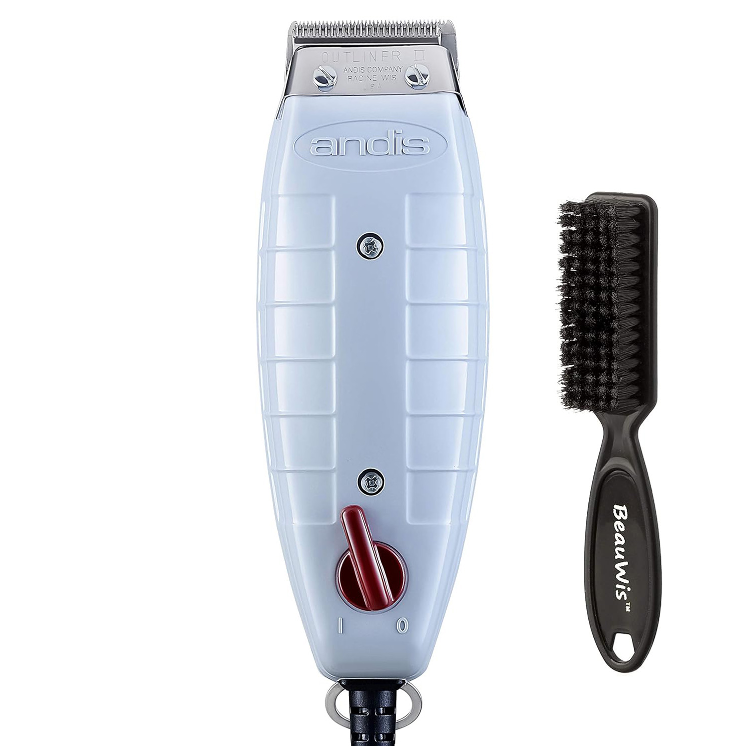 Andis Professional Outliner II Personal Trimmer, Gray (04603) with a BeauWis Blade Brush