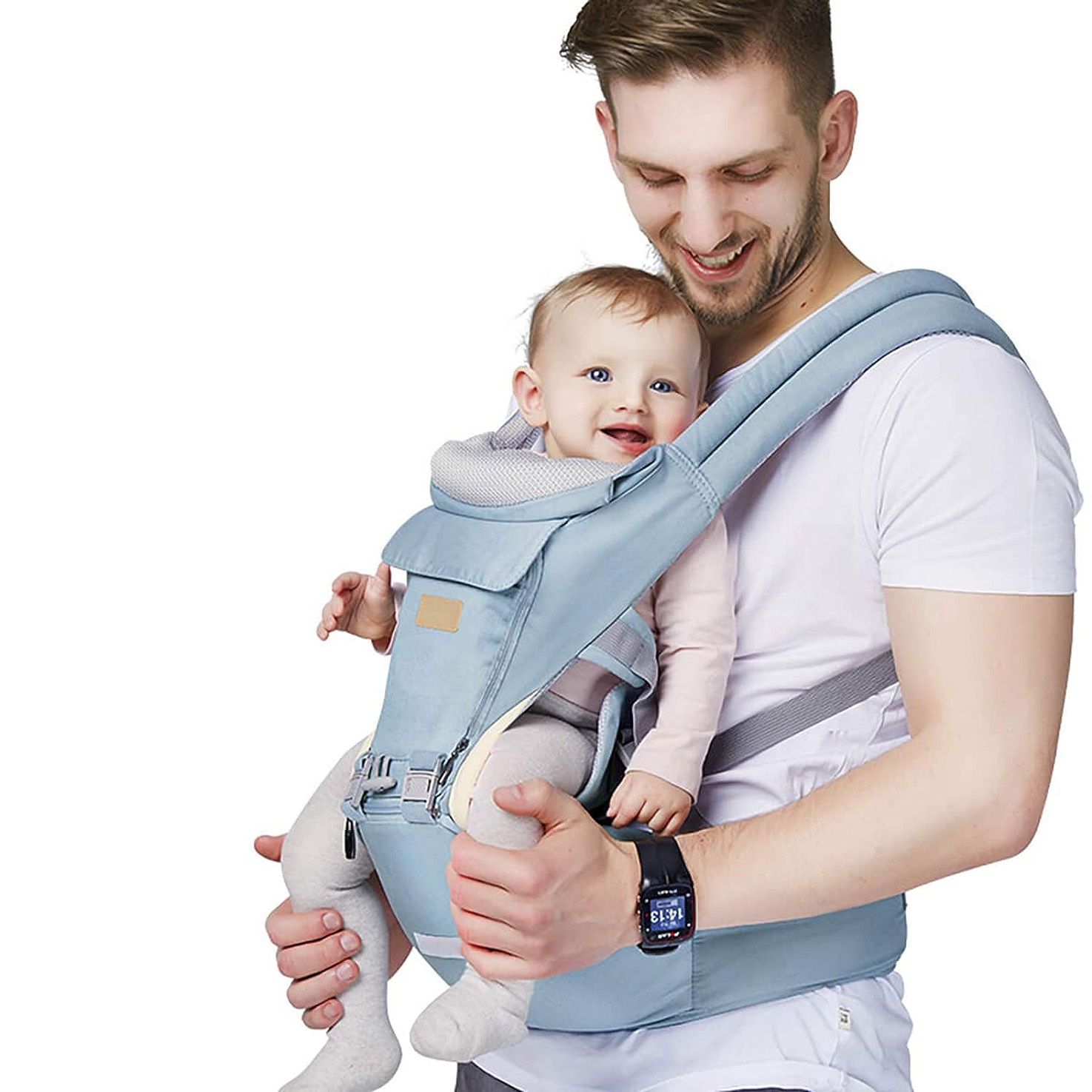 FRUITEAM 6-in-1 Baby Carrier with Waist Stool/Hip Seat for Breastfeeding