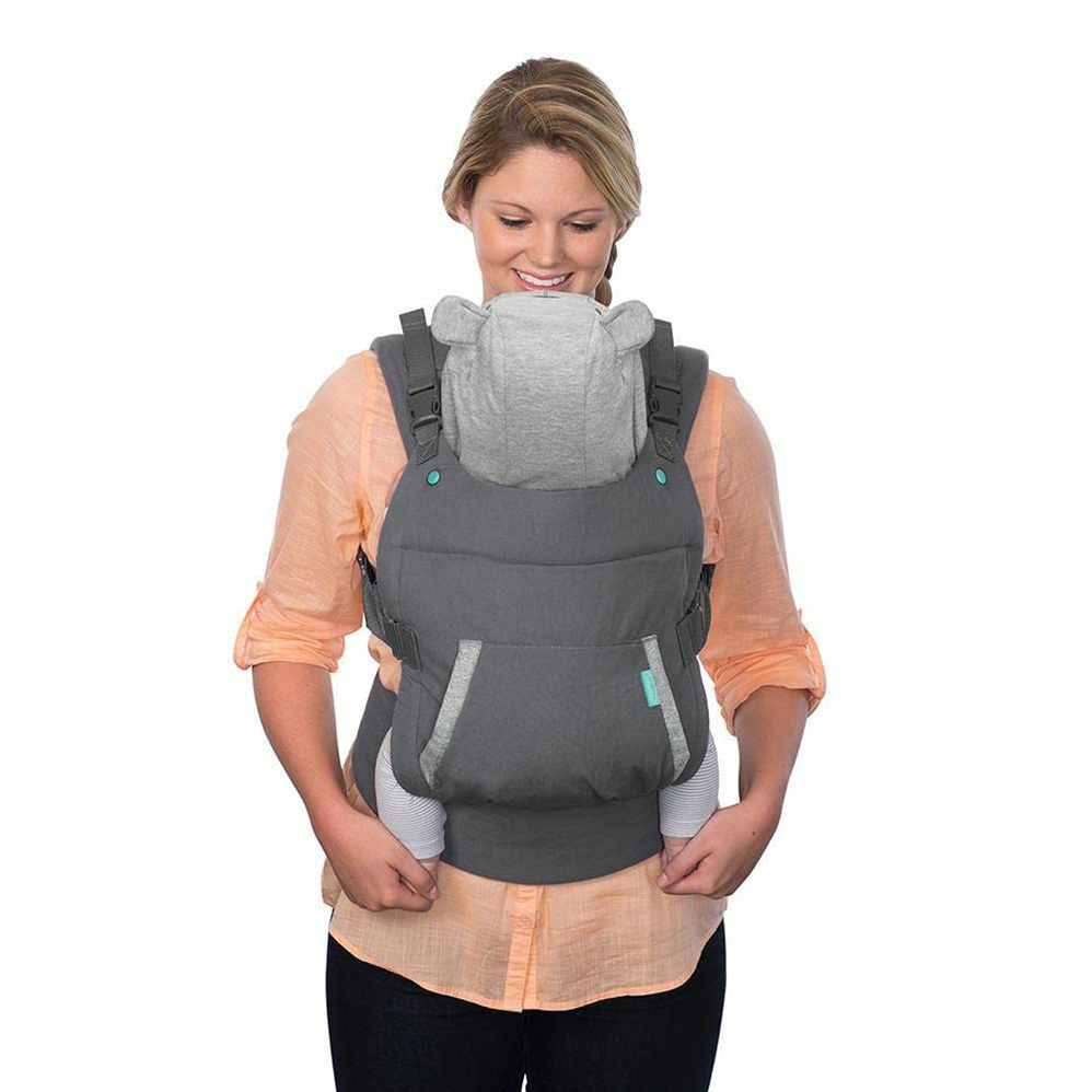 Infantino Cuddle Up Carrier – Ergonomic Bear-Themed face-in Front Carry and Back Carry