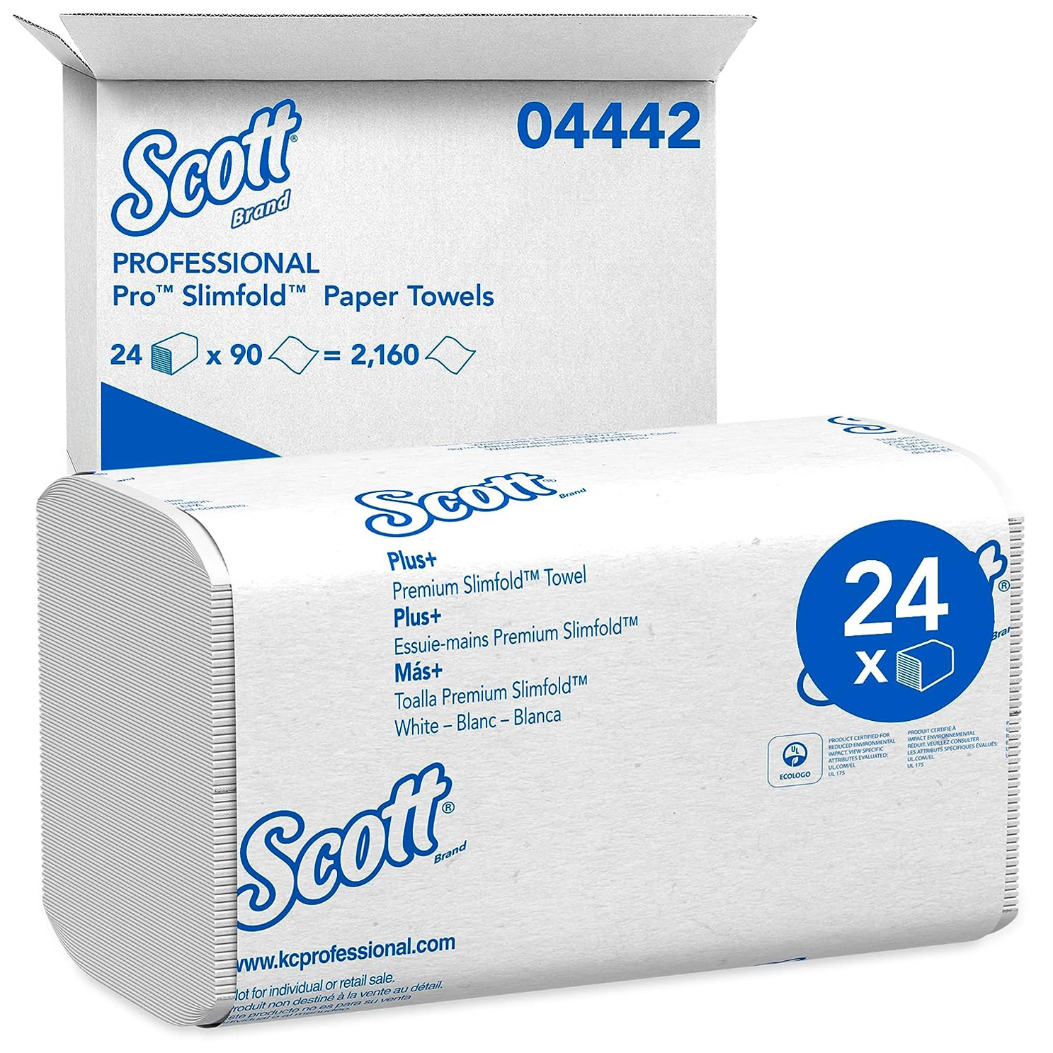 Scott Control Hand Towels Slimfold, White, 24 Packs , 90 Count