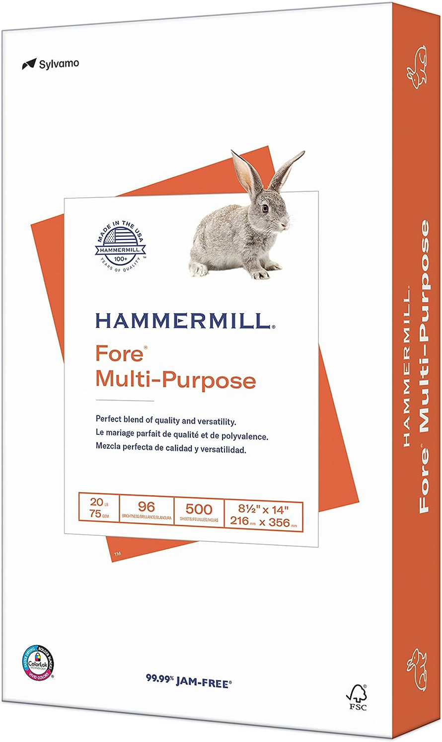 Hammermill Printer Paper, Fore Multipurpose 20 lb, 8.5 x 14 – 1 Ream