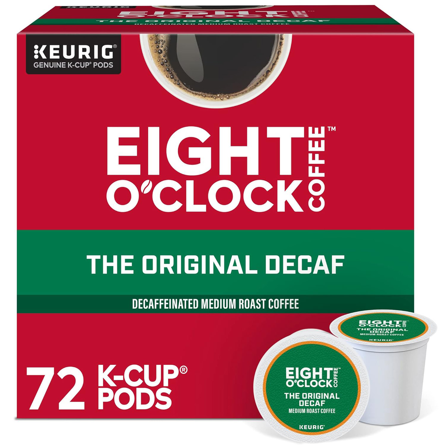 Eight O’Clock Coffee The Original Decaf, Single-Serve Coffee K-Cup Pods, Medium Roast
