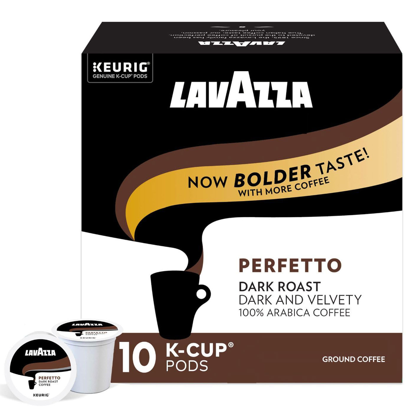 Lavazza Perfetto Single-Serve Coffee K-Cup Pods for Keurig Brewer Perfetto, Dark and Velvety Roast, 10-Count Boxes (Pack of 6)