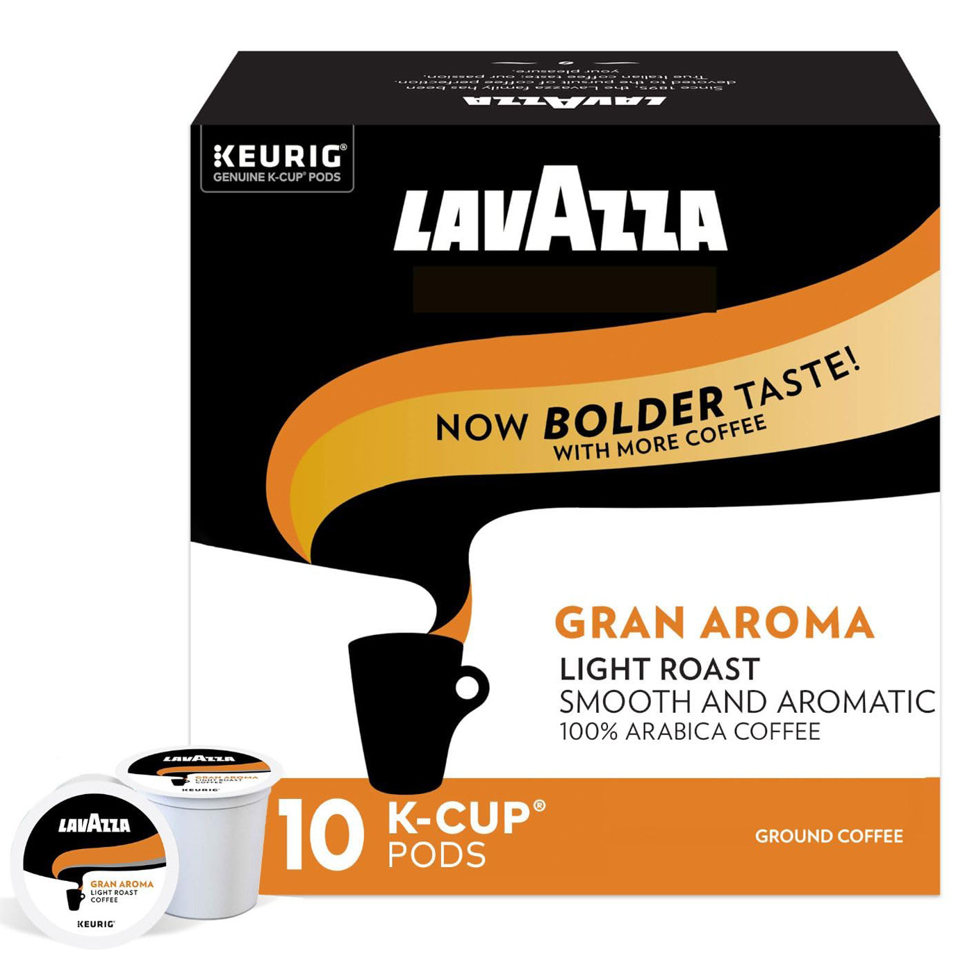 Lavazza Gran Aroma Single-Serve Coffee K-Cup Pods for Keurig Brewer, Light Roast, 10-Count Boxes (Pack of 6)