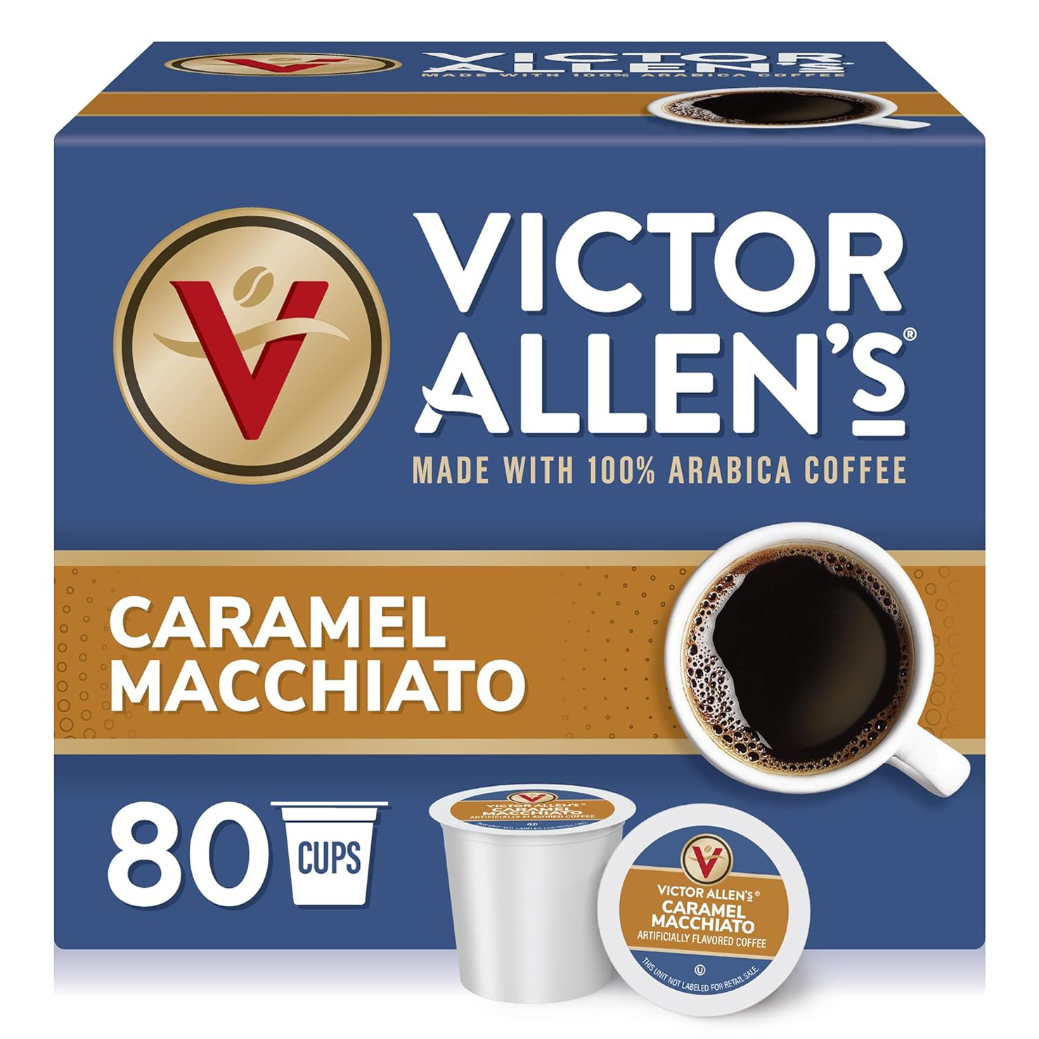 Victor Allen Coffee Caramel Macchiato Single Serve K-cup, 80 Count (Compatible with 2.0 Keurig Brewers) (Packaging May Vary)