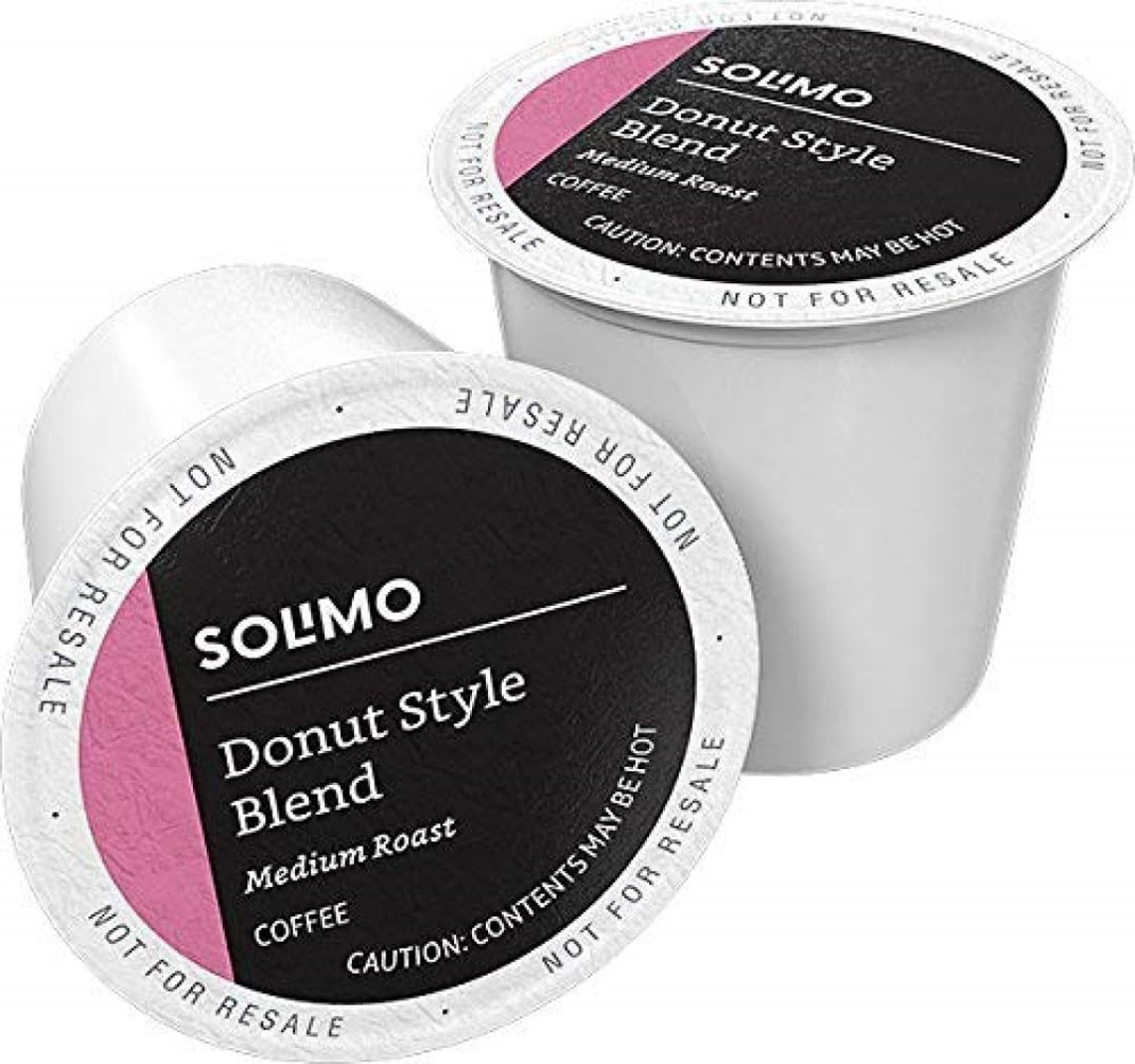 Solimo Medium Roast Coffee Pods, Donut Style, Compatible with Keurig 2.0 K-Cup Brewers