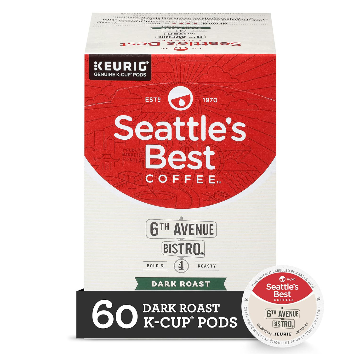 Seattle’s Best Coffee 6th Avenue Bistro Dark Roast K-Cup Pods