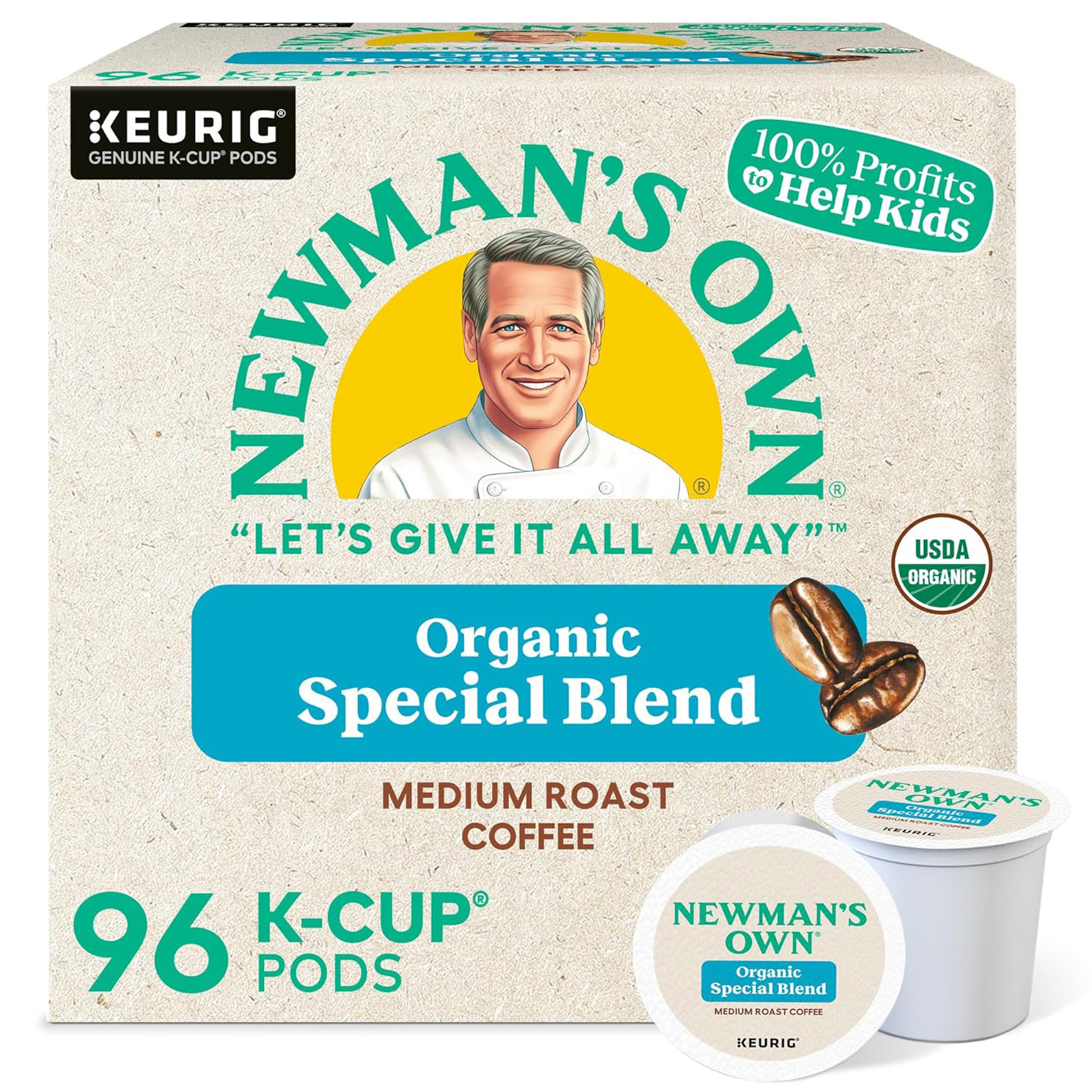 Newman’s Own Organics Special Blend Keurig Single-Serve K-Cup Pods, Medium Roast Coffee