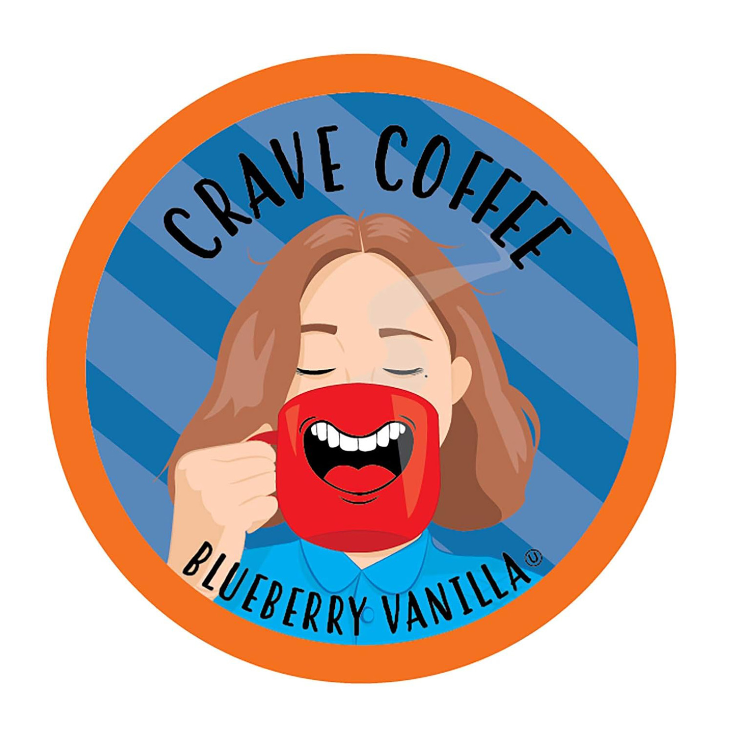 Crave Beverages Flavored Coffee Pods Compatible with Keurig K-Cup Brewers, Blueberry Vanilla