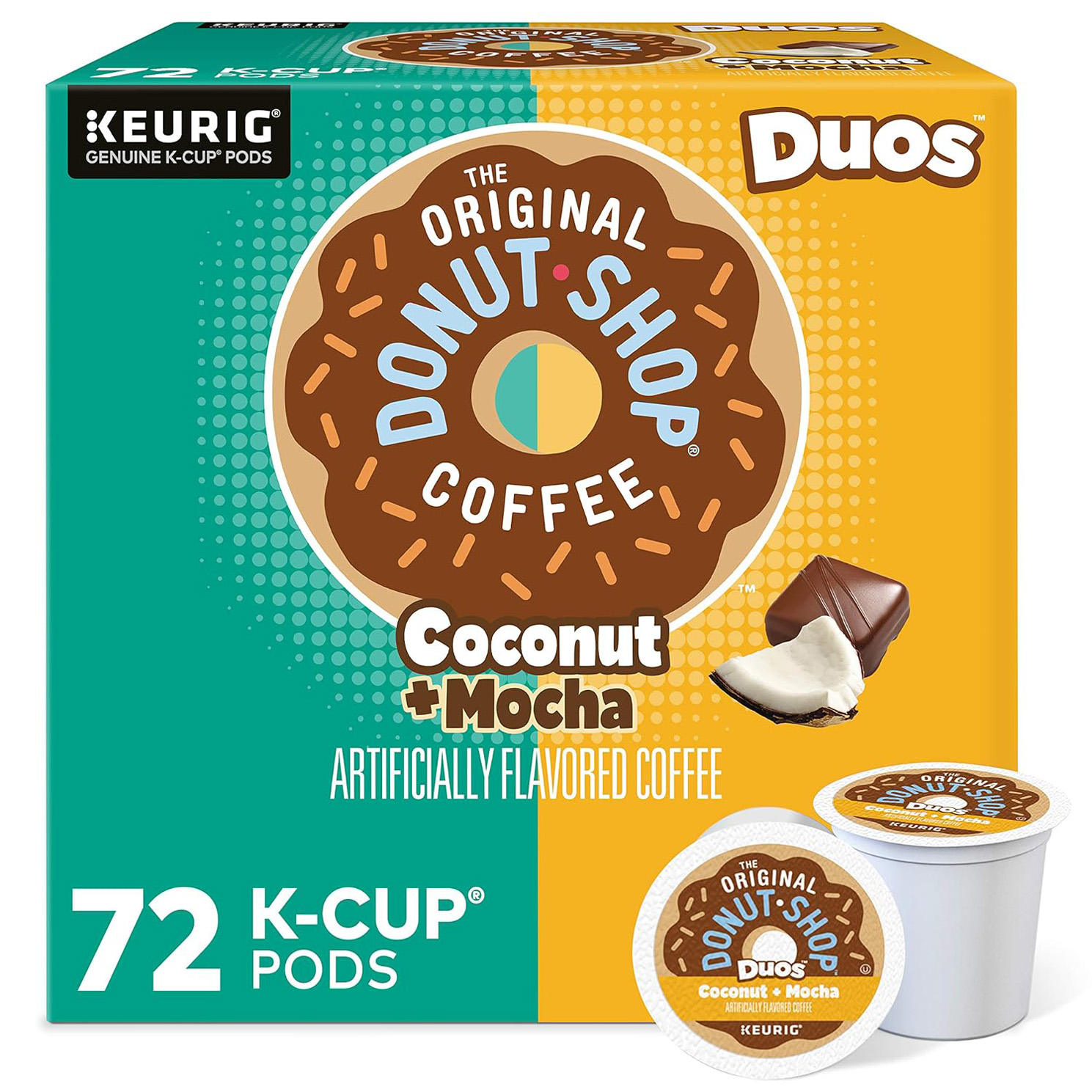 The Original Donut Shop Duos Coconut + Mocha Keurig Single-Serve K-Cup Pods, Medium Roast Coffee