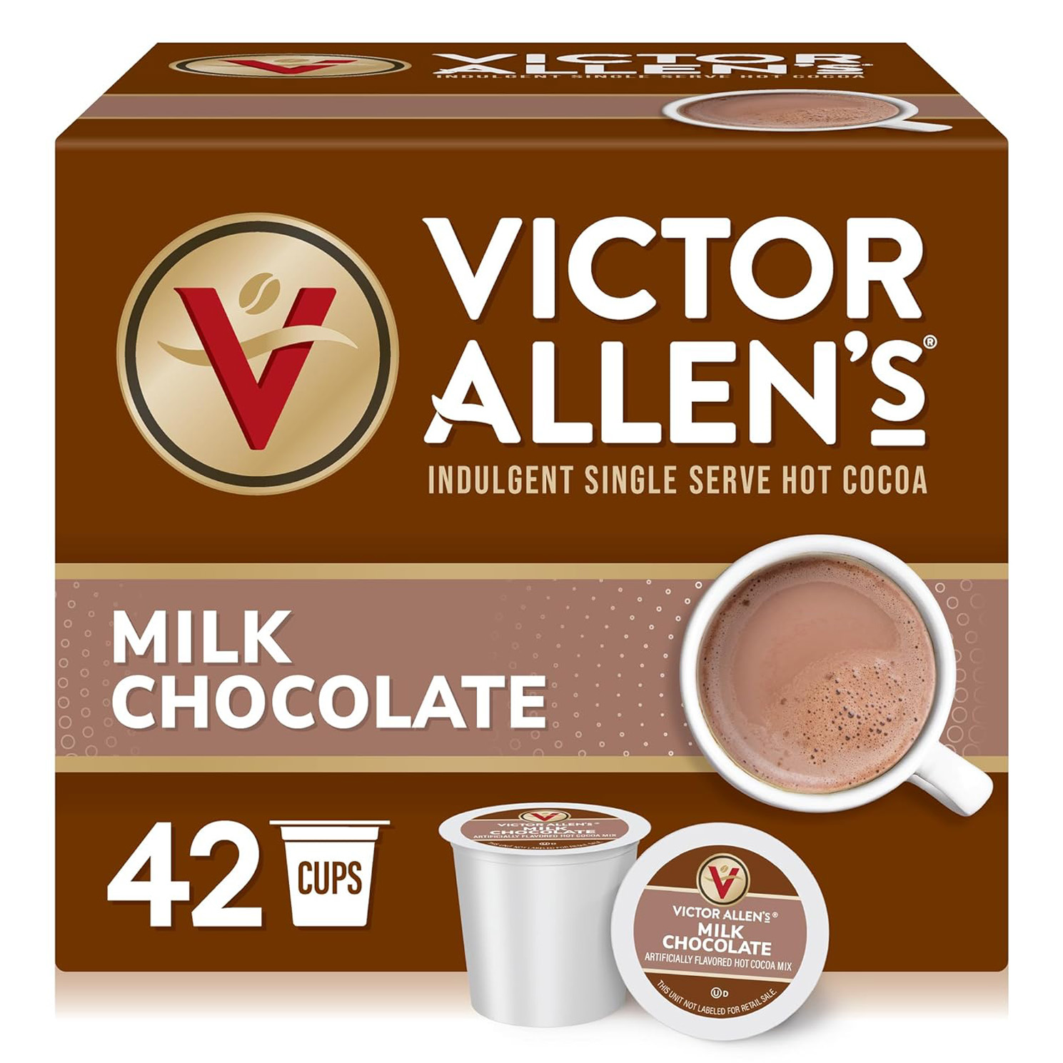 Victor Allen’s Coffee Milk Chocolate Flavored Hot Cocoa Mix, 42 Count, Single Serve K-Cup Pods for Keurig K-Cup Brewers