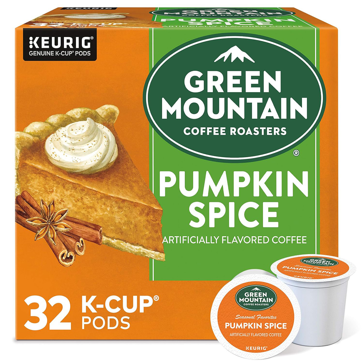 Green Mountain Coffee Roasters Seasonal Selections Pumpkin Spice, Keurig Single-Serve K-Cup Pods, Light Roast Cofee
