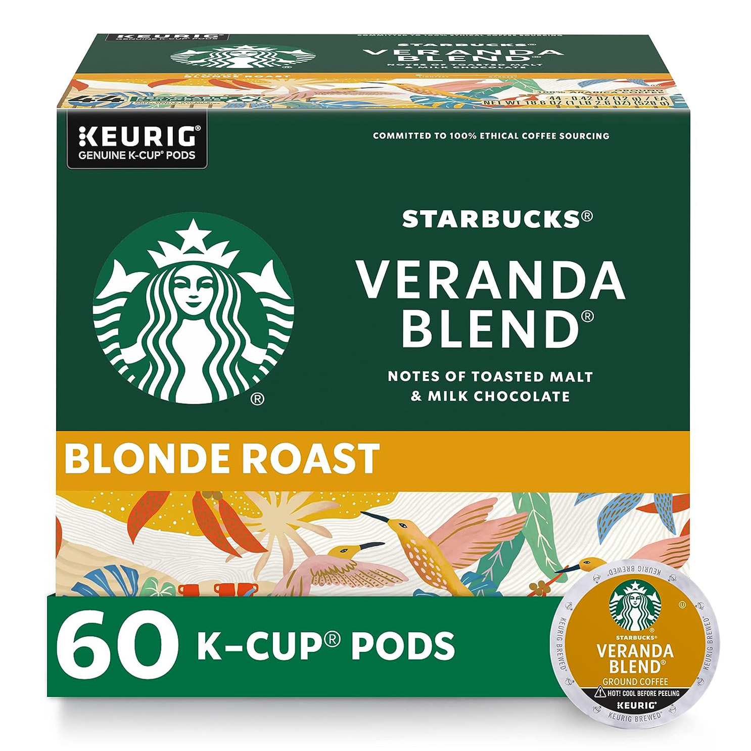 Starbucks K-Cup Coffee Pods – Starbucks Blonde Roast Coffee – Veranda Blend for Keurig Brewers – 6 boxes