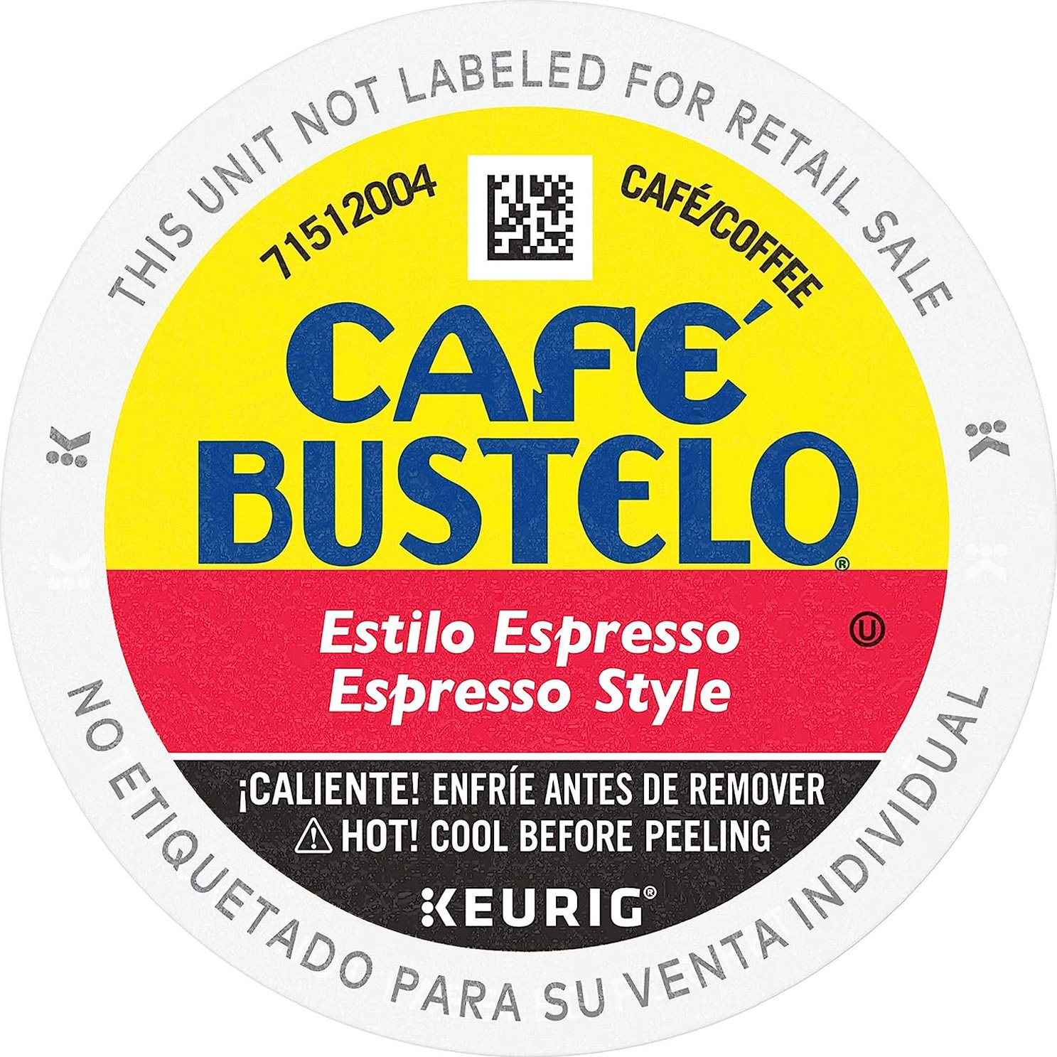 Café Bustelo Espresso Style Dark Roast Coffee, 72 Keurig K-Cup Pods