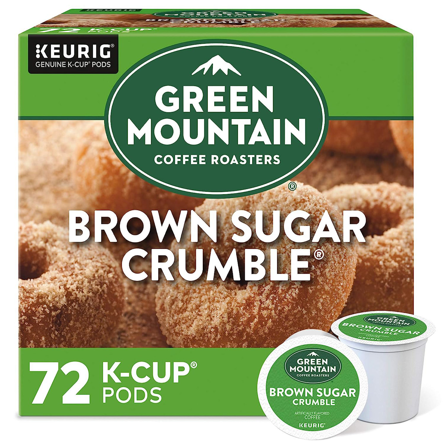 Green Mountain Coffee Roasters Brown Sugar Crumble, Single-Serve Keurig K-Cup Pods, Flavored Light Roast Coffee