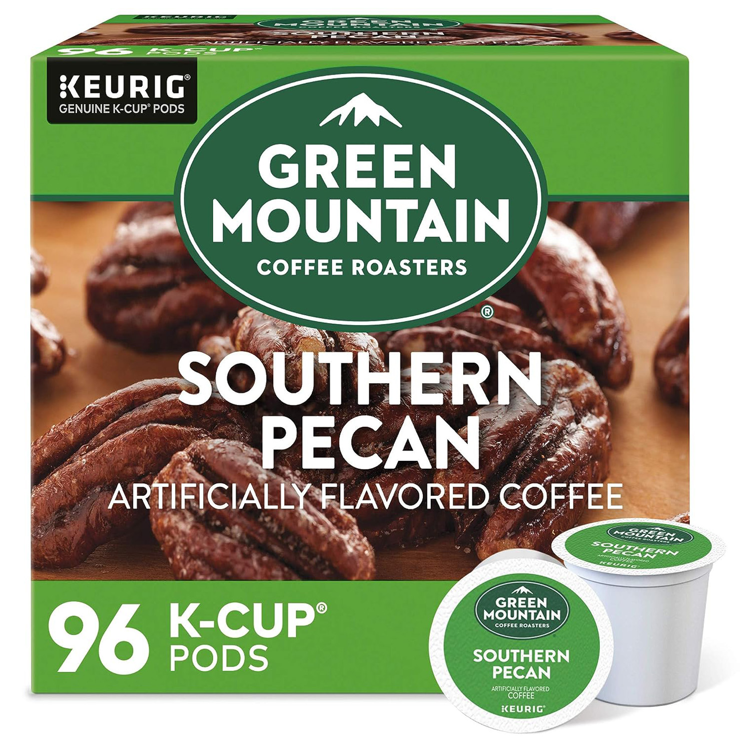 Green Mountain Coffee Roasters Southern Pecan, Single-Serve Keurig K-Cup Pods, Flavored Light Roast