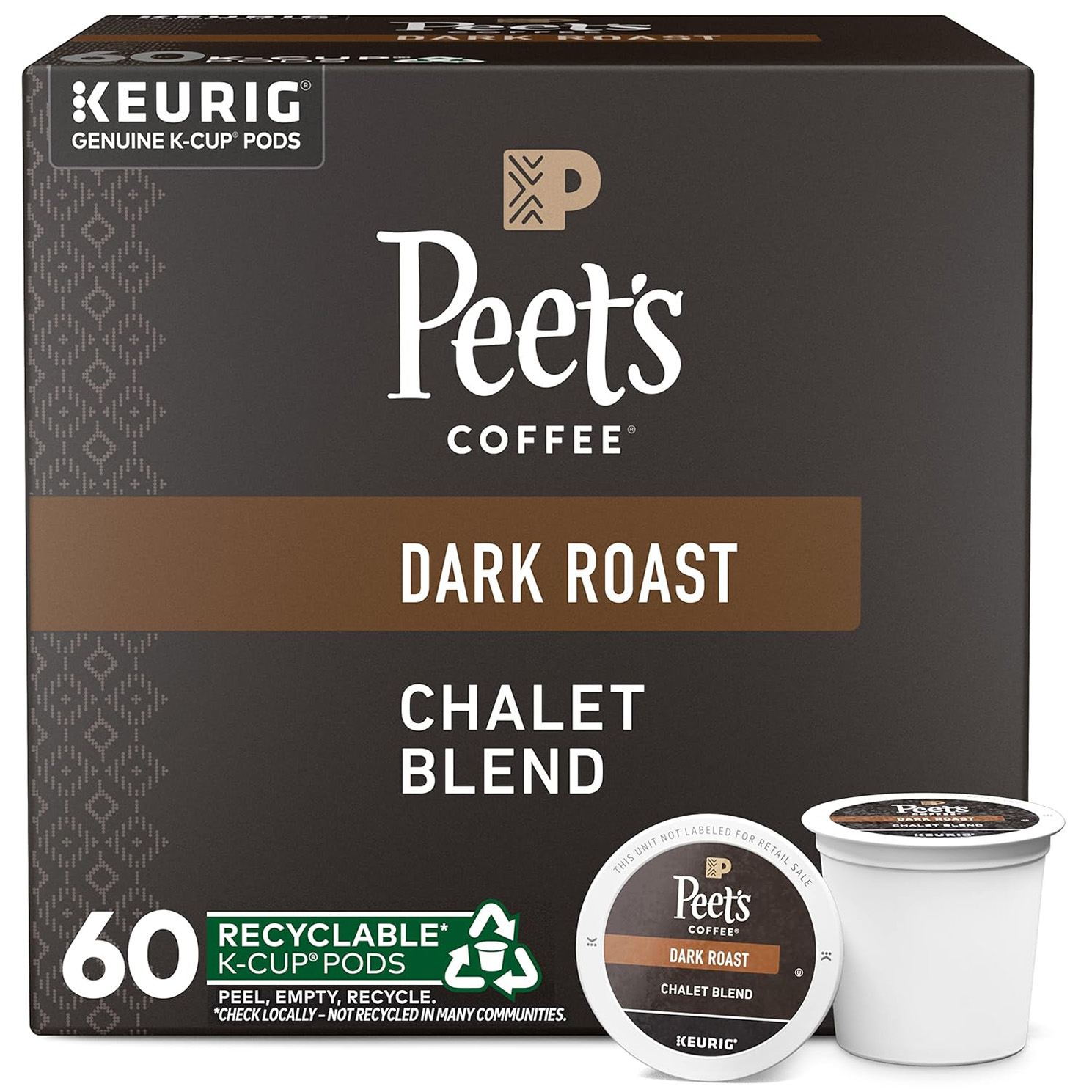 Peet’s Coffee, Dark Roast K-Cup Pods for Keurig Brewers – Chalet Blend