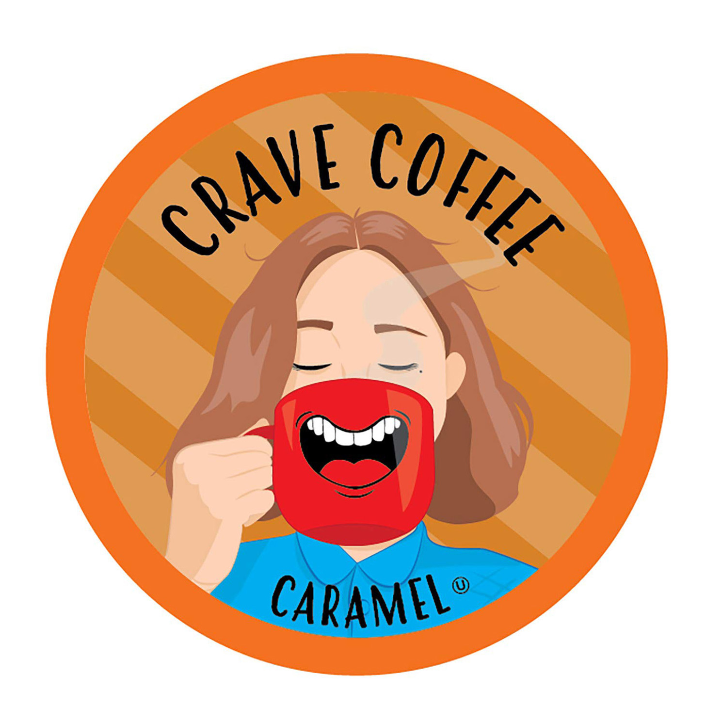 Crave Beverages Flavored Coffee Pods, Compatible with Keurig K-Cup Brewers, Caramel