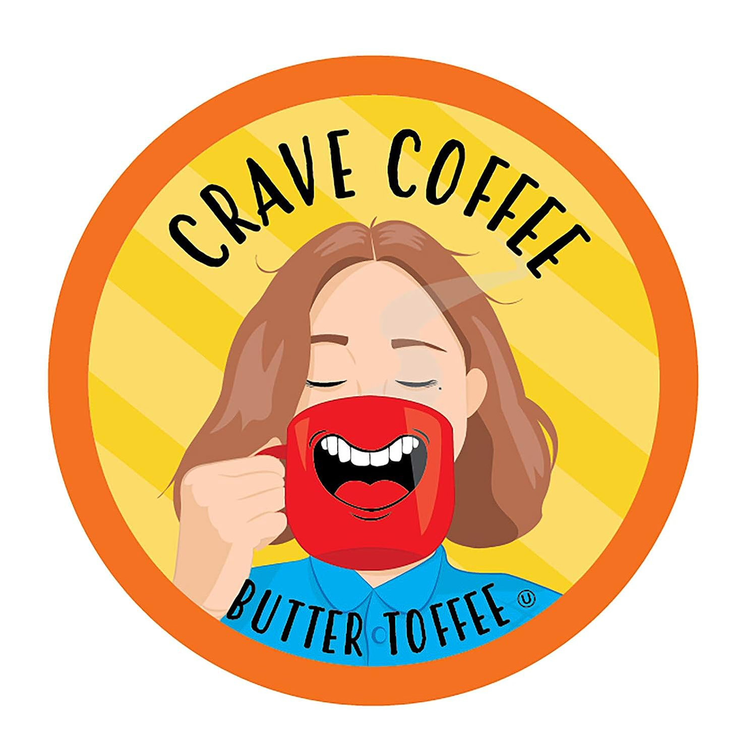 Crave Beverages Flavored Coffee Pods, Compatible with Keurig K-Cup Brewers, Butter Toffee
