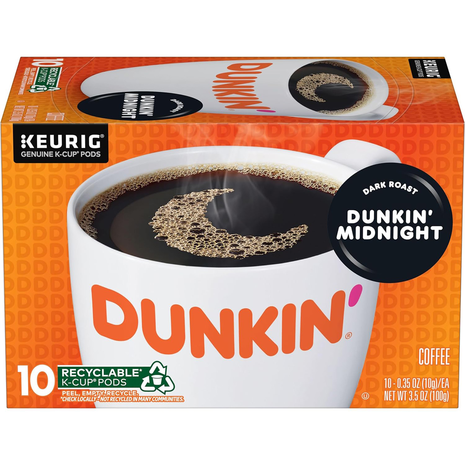 Dunkin’ Midnight Dark Roast Coffee, 60 Keurig K-Cup Pods