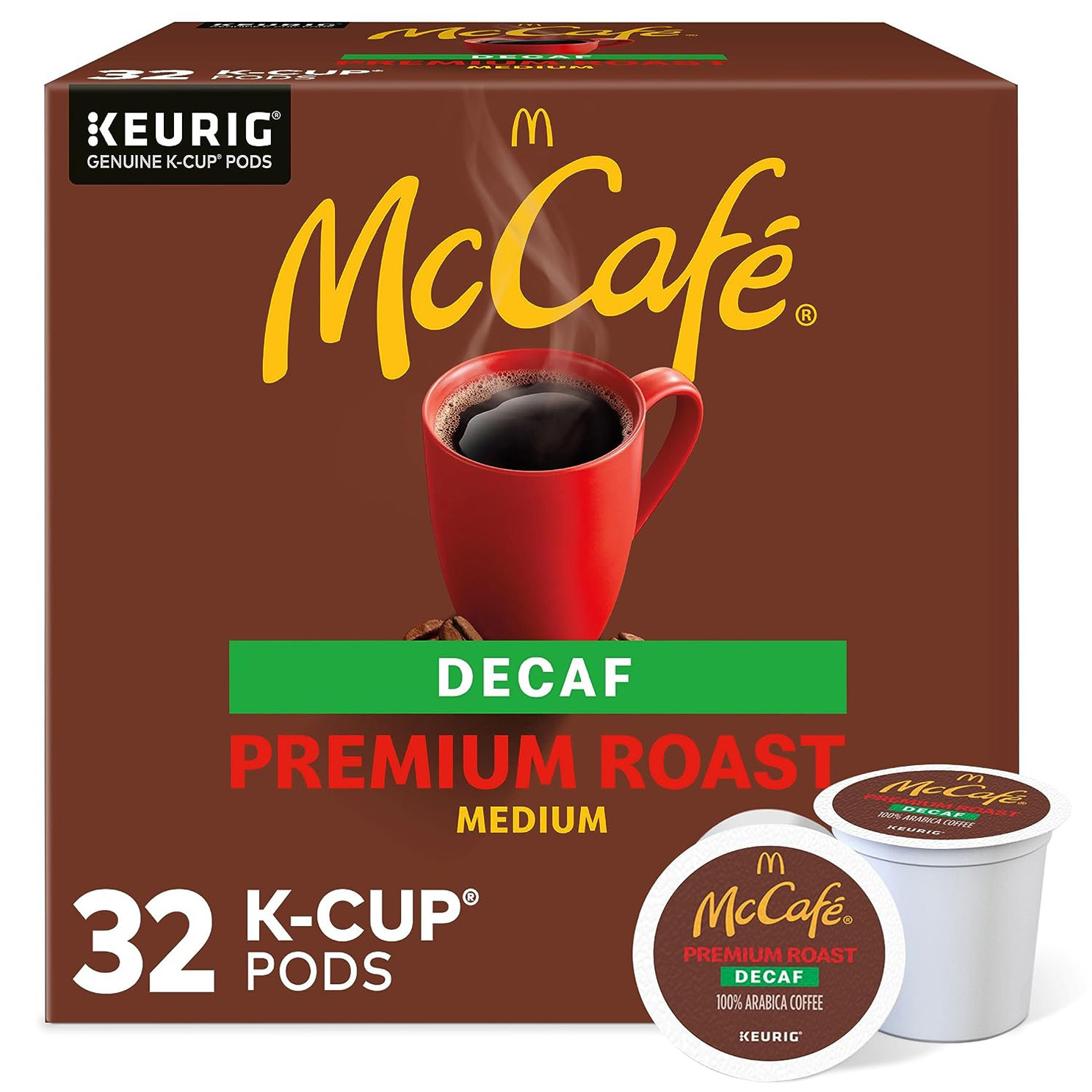 McCafe Keurig Single Serve K-Cup Coffee Pods, Premium Roast Decaf, 32 Count