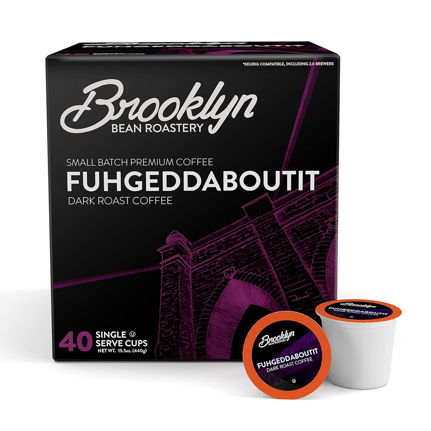 Brooklyn Beans Fuhgeddaboutit Gourmet Coffee Pods, Compatible with 2.0 Keurig K Cup Brewers