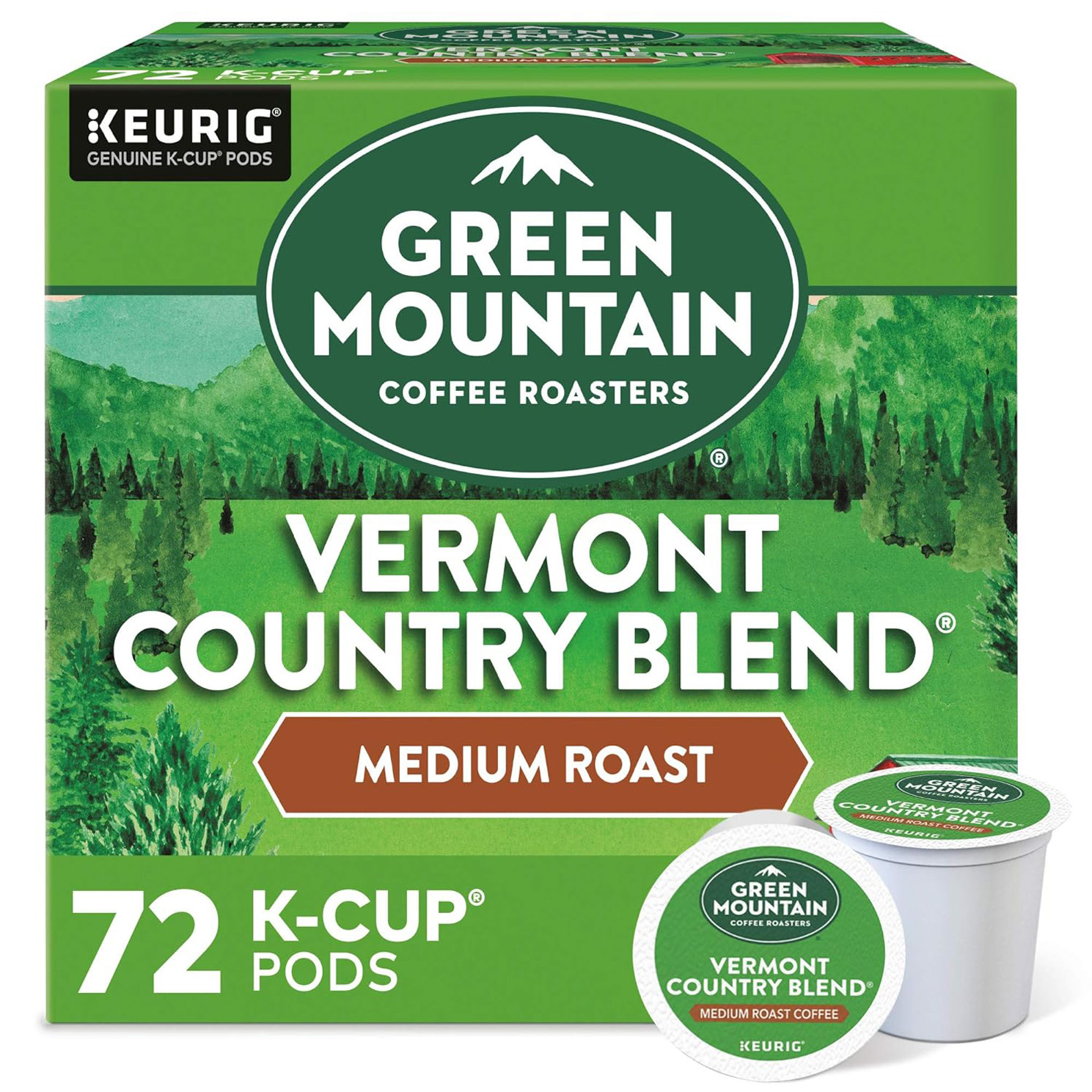 Green Mountain Coffee Roasters Vermont Country Blend, Single-Serve Keurig K-Cup Pods, Medium Roast Coffee