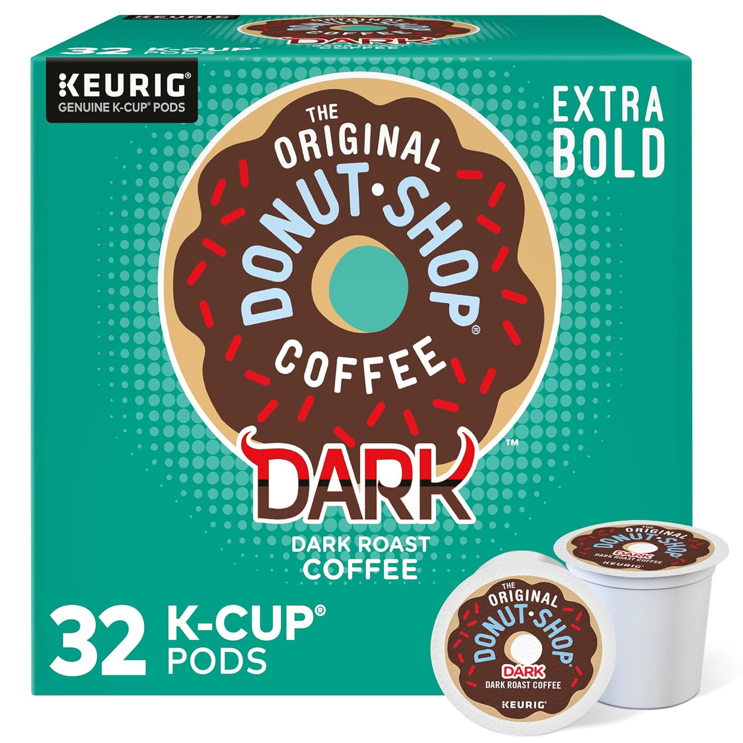 The Original Donut Shop Dark Coffee, Keurig Single-Serve K-Cup Pods, Dark Roast