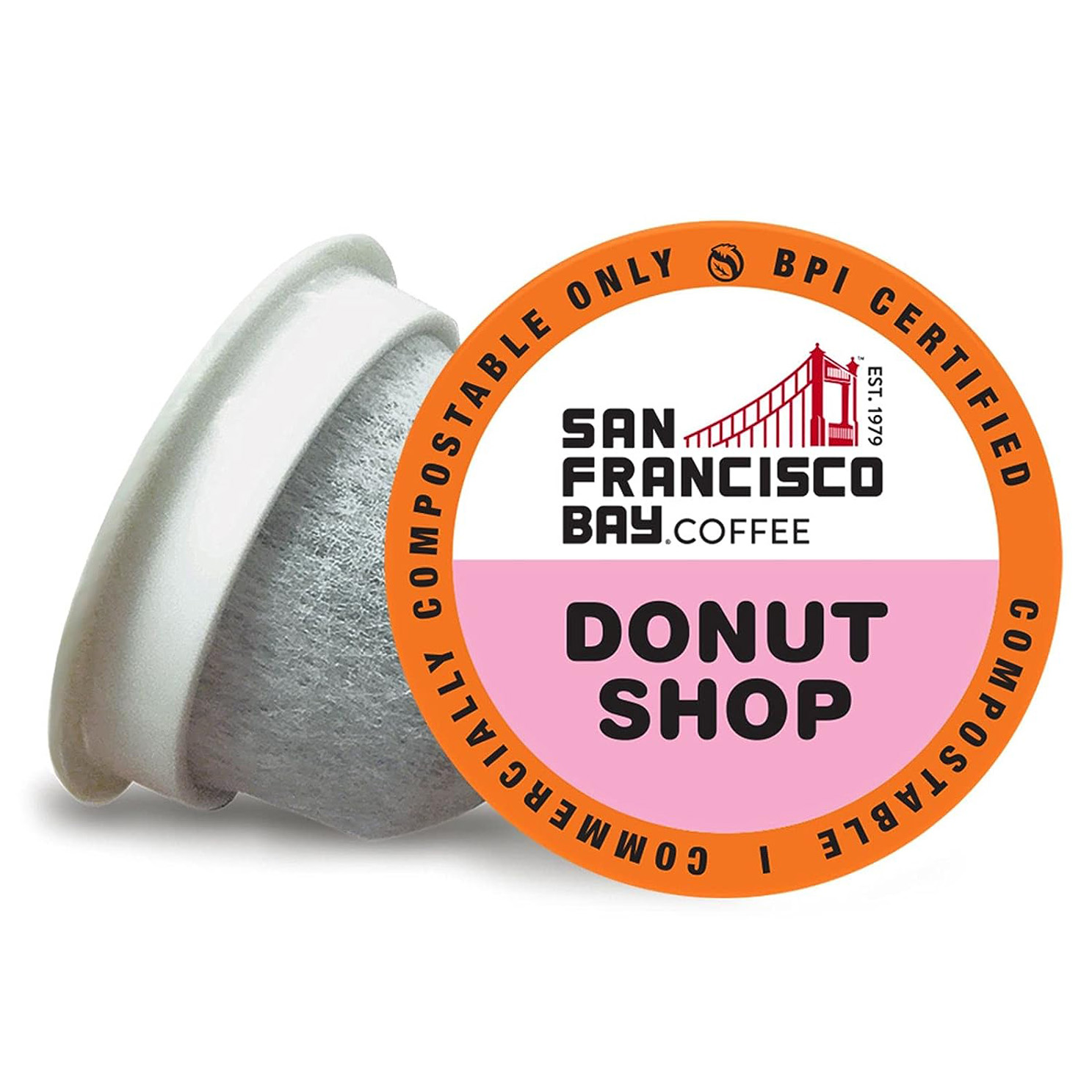 SAN FRANCISCO BAY Coffee Donut Shop 80 Ct Light Roast Compostable Coffee Pods, K Cup Compatible including Keurig 2.0