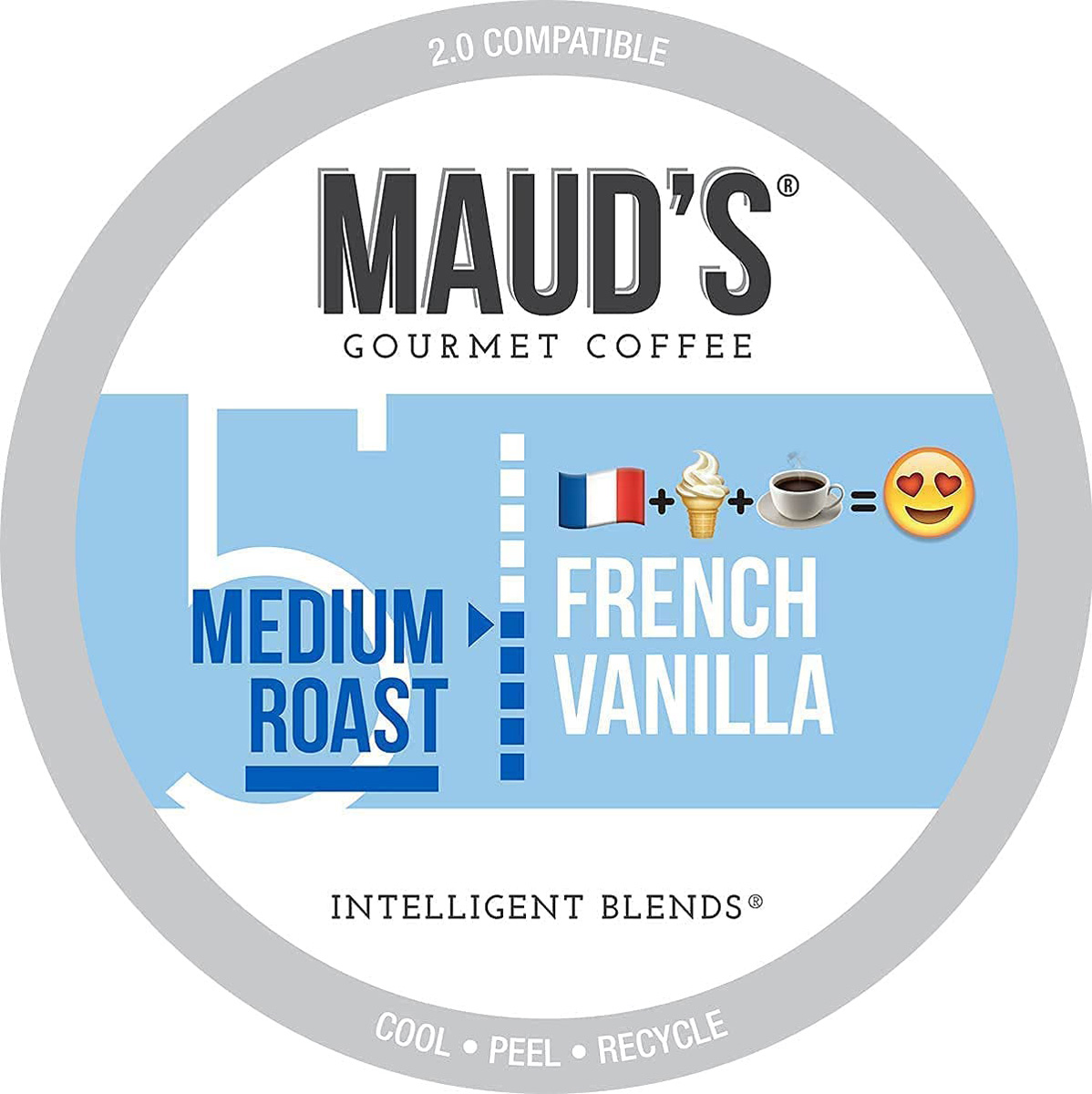 Maud’s French Vanilla Coffee, 100ct. Solar Energy Produced Recyclable Single Serve French Vanilla Flavored Coffee Pods – KCup Compatible