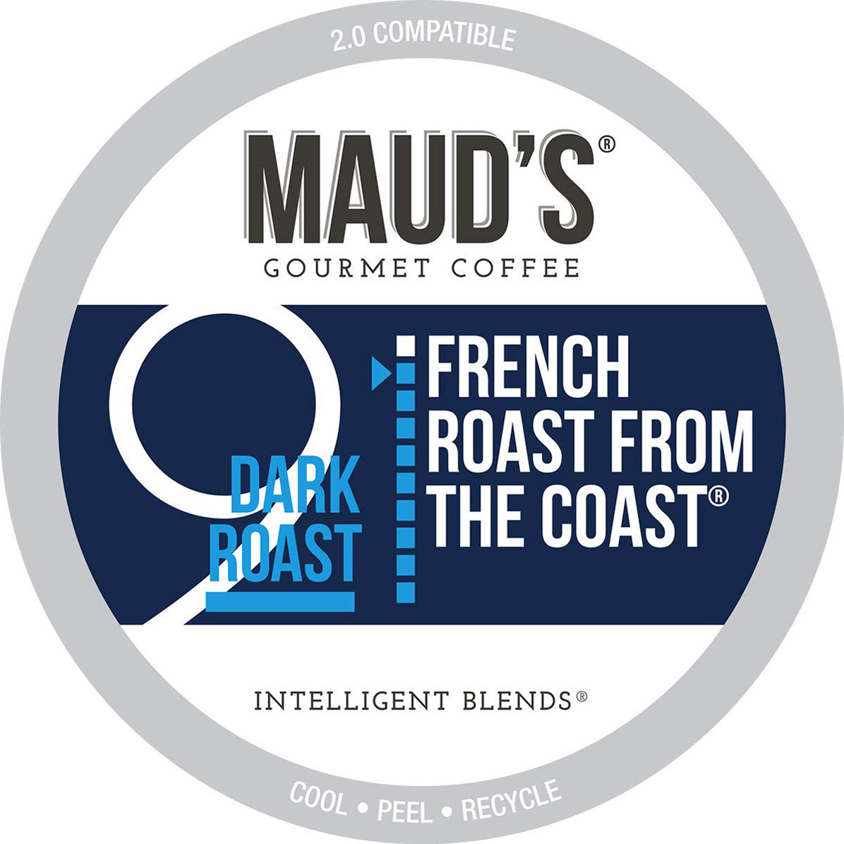 Maud’s French Roast Coffee (French Roast From The Coast), 100ct. Solar Energy Produced Recyclable Single Serve French Roast Coffee Pods