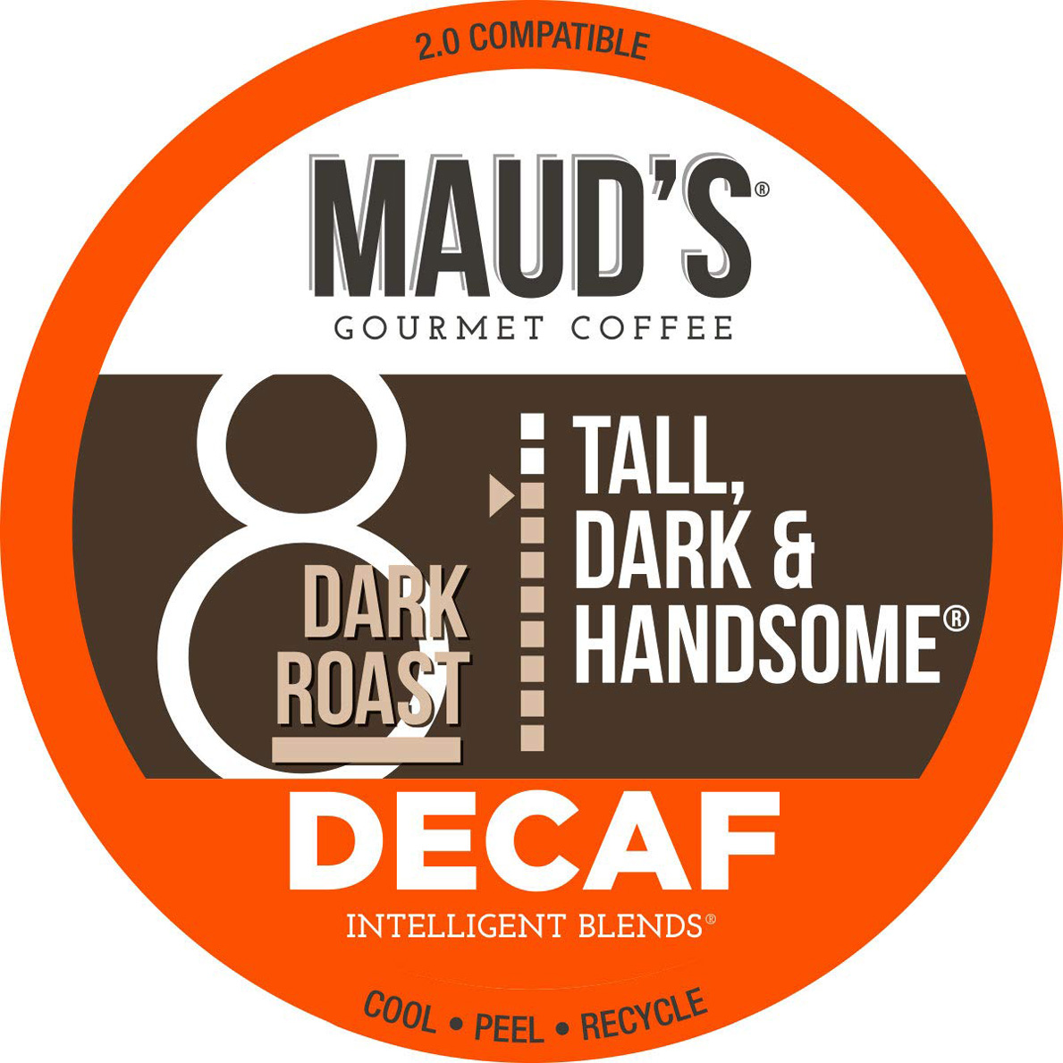 Maud’s Dark Roast Decaf Coffee (Decaf Tall Dark and Handsome) 100ct. Solar Energy Produced Recyclable Single Serve Decaf Dark Roast Coffee Pods
