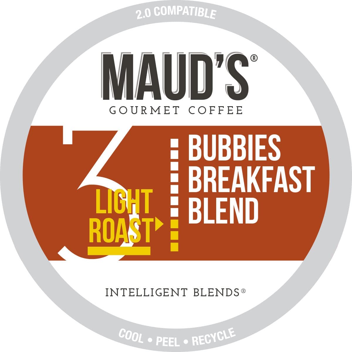 Maud’s Breakfast Blend Coffee, (Bubbies Breakfast Blend), 100ct. Solar Energy Produced Recyclable Single Serve Breakfast Blend Coffee Pods