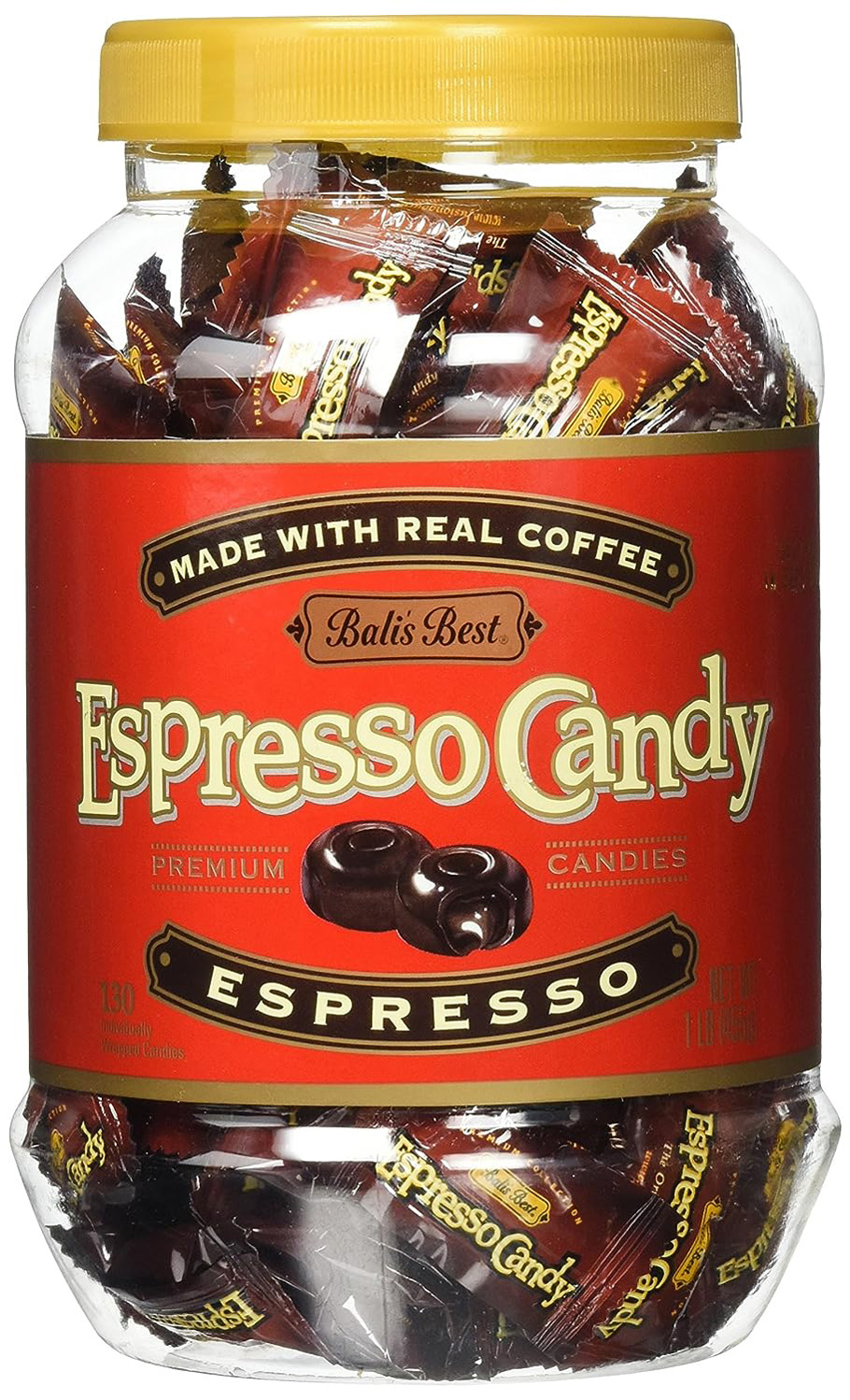 BALI’S BEST Coffee Candy, Espresso Flavor, 1 Pound Jar