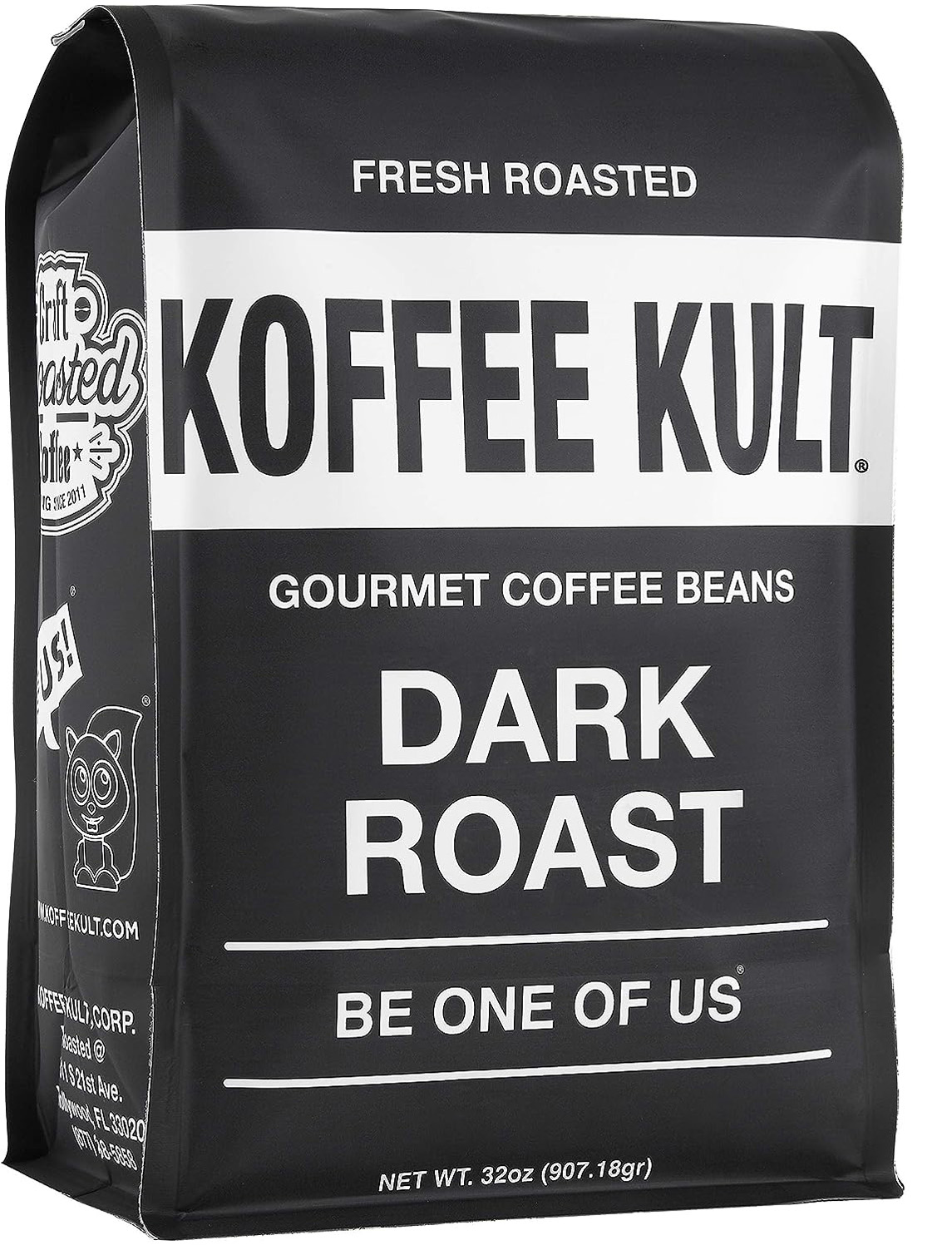Koffee Kult Dark Roast Whole Bean Coffee – Small Batch Gourmet Aromatic Artisan Blend 100% Arabica Coffee Beans Organically Sourced (Dark Roast, 32oz)