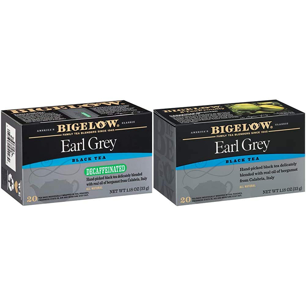 Bigelow Decaffeinated Earl Grey Black Tea Bags 20-Count Boxes
