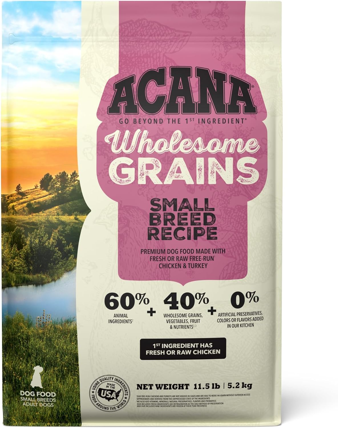 ACANA Wholesome Grains Small Breed Recipe with Real Chicken, Eggs and Turkey Dry Dog Food