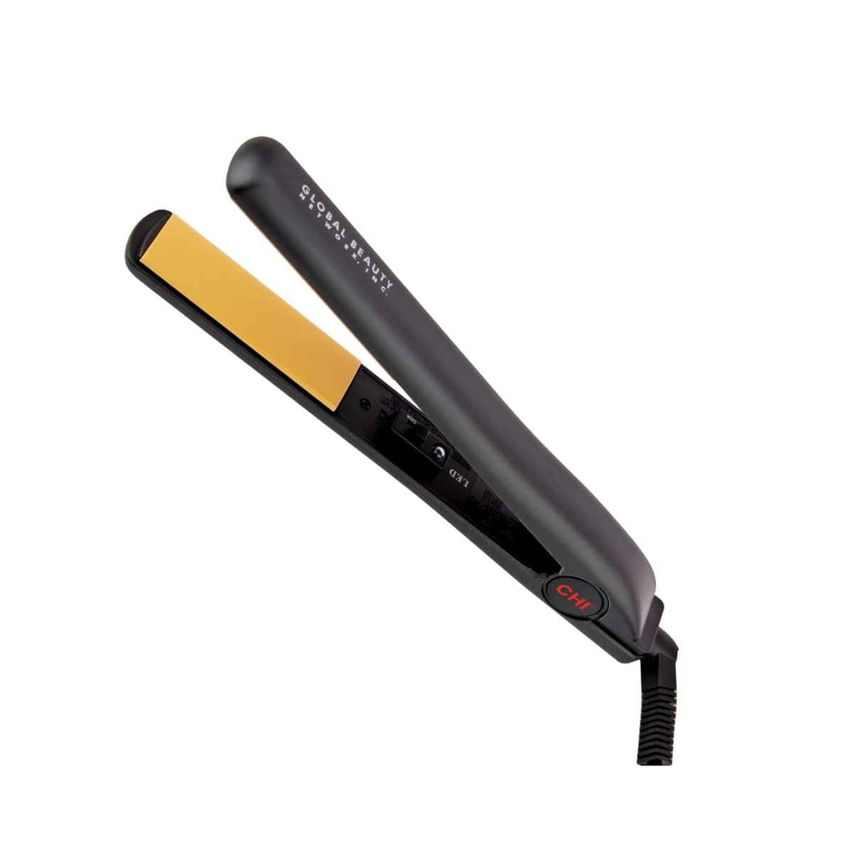 CHI Original Ceramic Hair Straightening Flat Iron 1″ Plates Black Professional Salon Model Hair Straightener Includes Heat Protection Pad