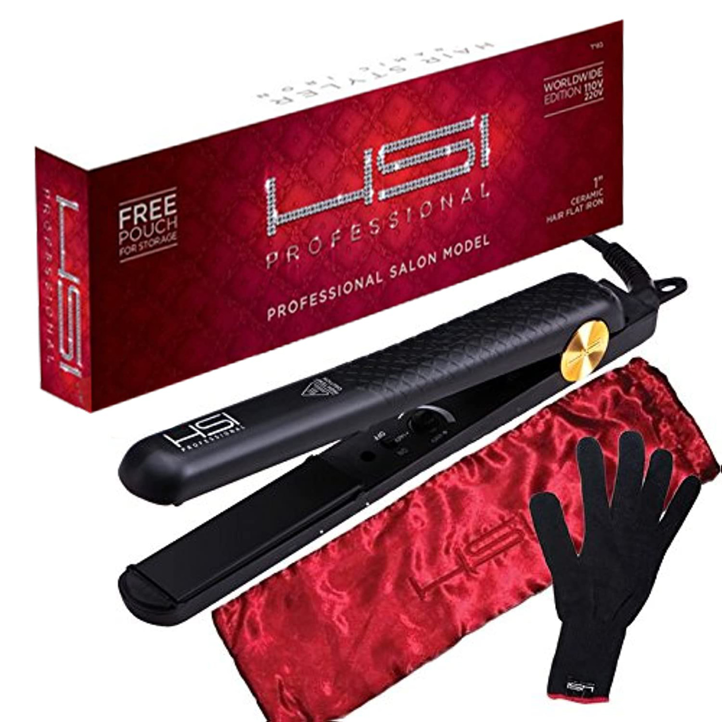 HSI Professional Glider Ceramic Tourmaline Ionic Flat Iron Hair Straightener Straightens
