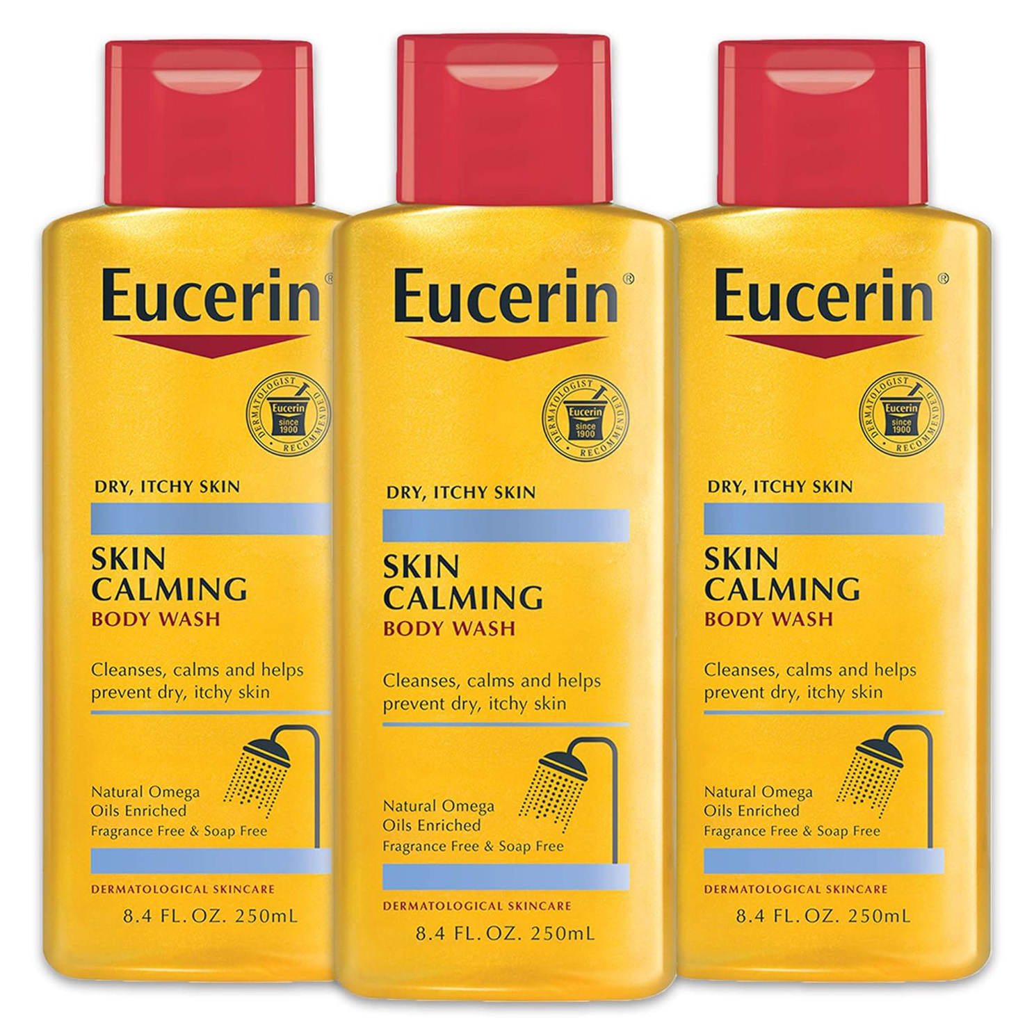 Eucerin Skin Calming Body Wash – Cleanses and Calms to Help Prevent Dry