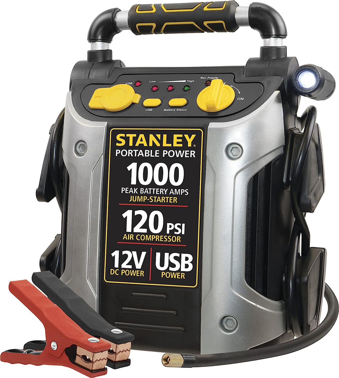 STANLEY J5C09 Portable Power Station Jump Starter 1000 Peak Amp Battery Booster, 120 PSI Air Compressor