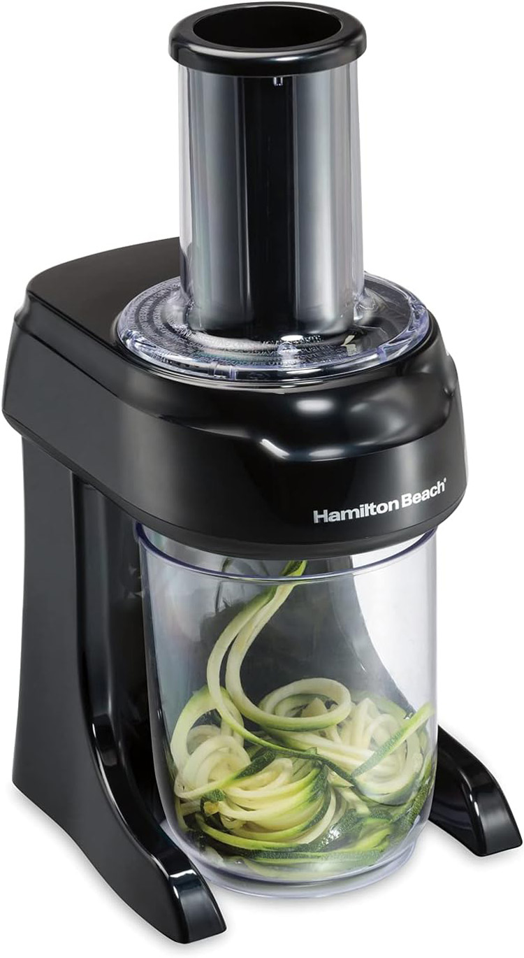 Hamilton Beach 3-in-1 Electric Vegetable Spiralizer & Slicer With 3 Cutting Cones for Veggie Spaghetti